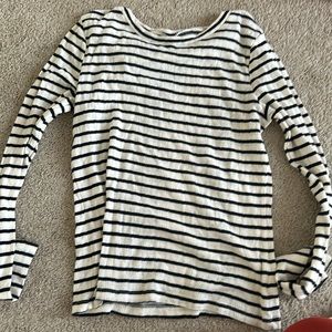 AE long sleeve, navy blue and white striped, size M